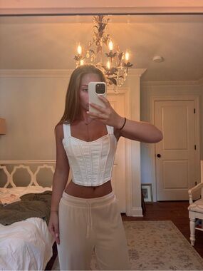 White Denim Corset